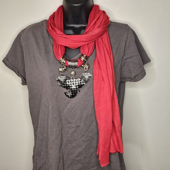 Crimson Tide Jeweled Scarf Houndstooth Elephant - Picture 4 of 10